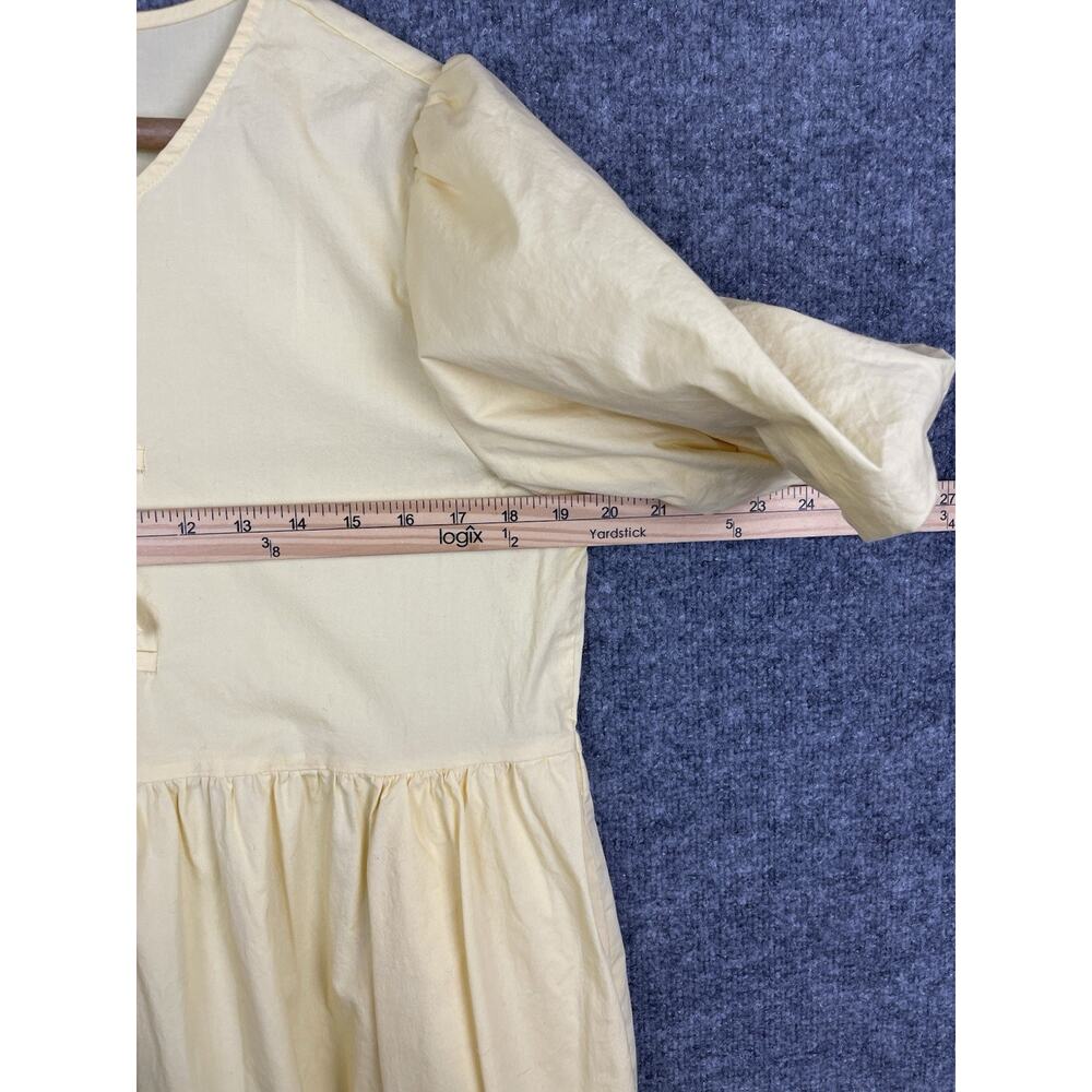 Joie Yellow Babydoll Dress Puff Sleeves Midi Medium - Picture 12 of 12